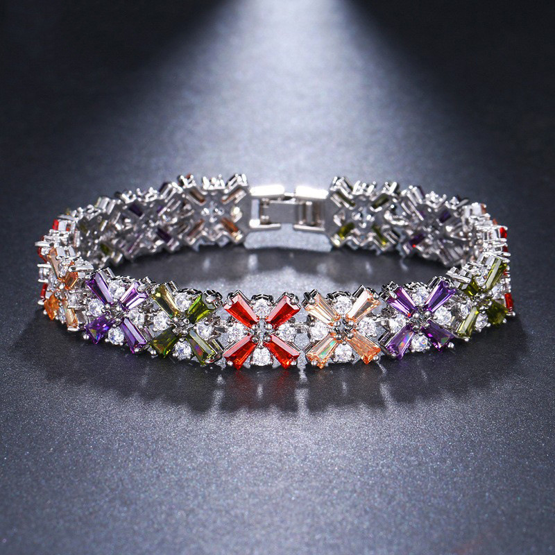 Accessories Exaggerated Bracelet Colorful Cloud Yunnan Zircon Colorful Bracelet New Accessories