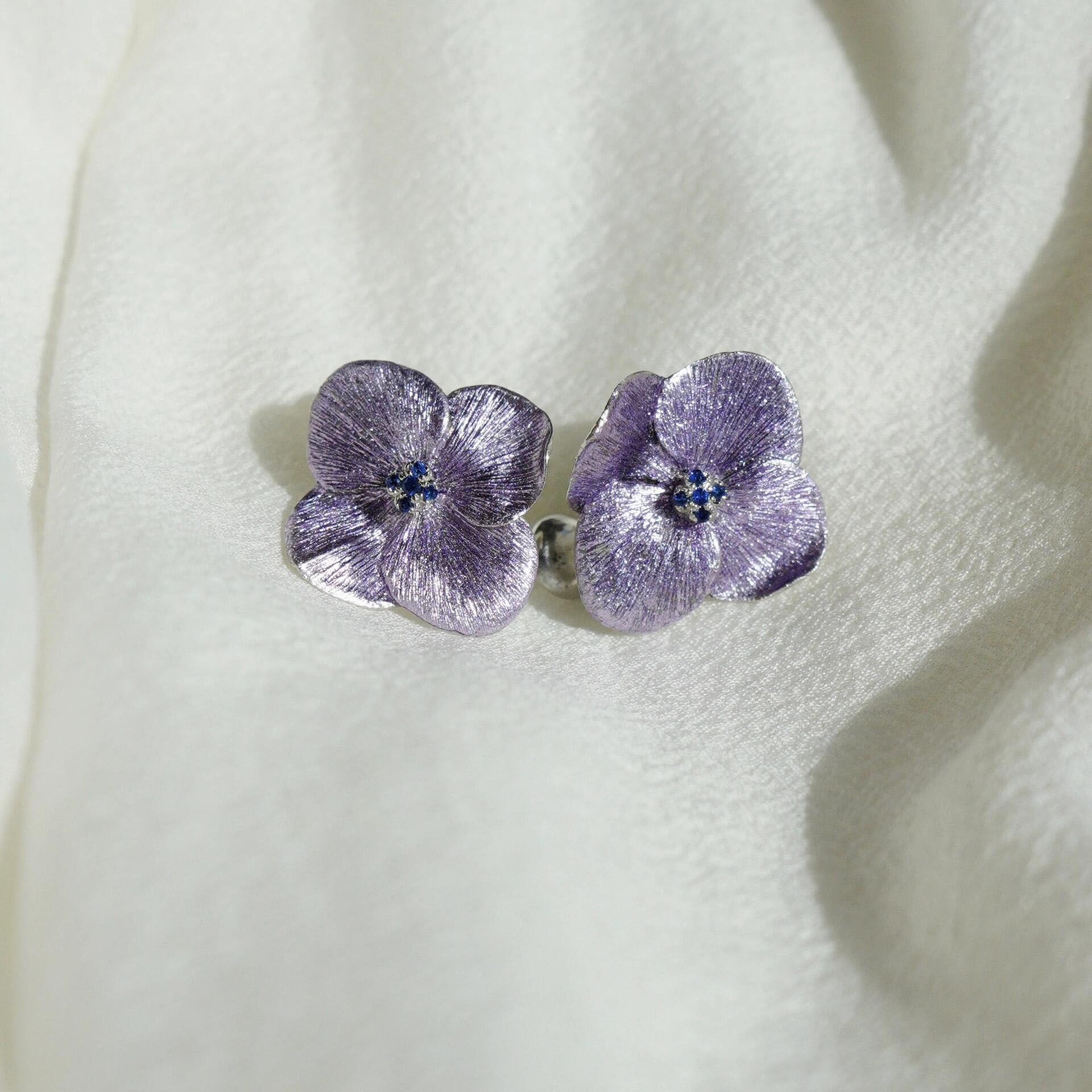 Cool Purple Pink Earrings Exquisite Niche Unique Stud Earrings Ear Accessories