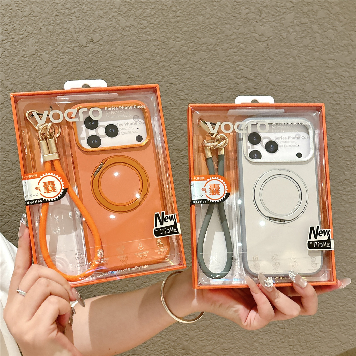 For iPhone 17 Pro Max Pivot Case Apple 16 Matte Magnetic Hard Case Silicone Hand Strap Phone Case Set