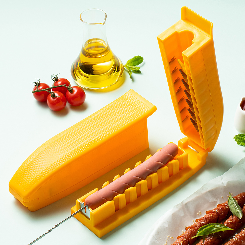 Multifunctional Ham Sausage Flower Cutter Starch Sausage Skewering and Flower Cutting Integrated Machine Street Stall Sausage Slicer