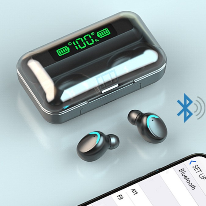 F9 Dual Ear Bluetooth Earbuds TWS Touch with Battery Display In-Ear Mini High Quality Sports Noise Cancellation M10
