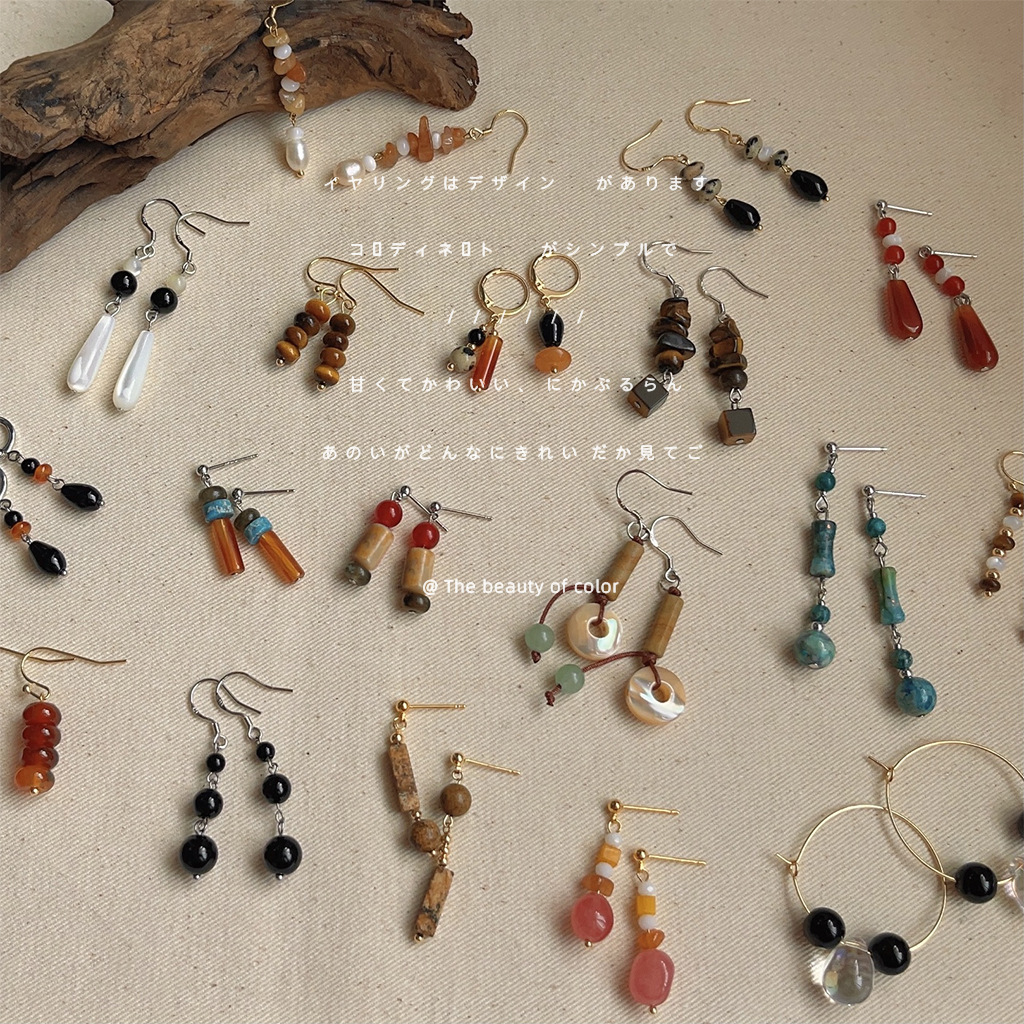 New Chinese style handmade earrings 2025 new earrings for women chain