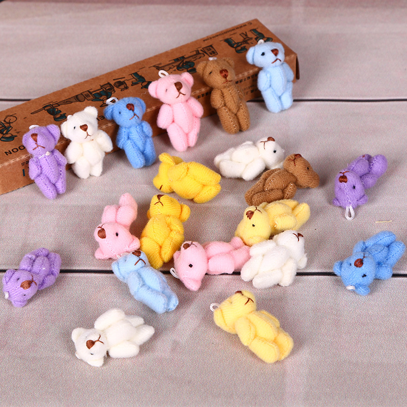 Plush Toy Jointed Bear Teddy Bear 3.5cm Jointed Bear Plush Charm Accessories Multiple Colors Available