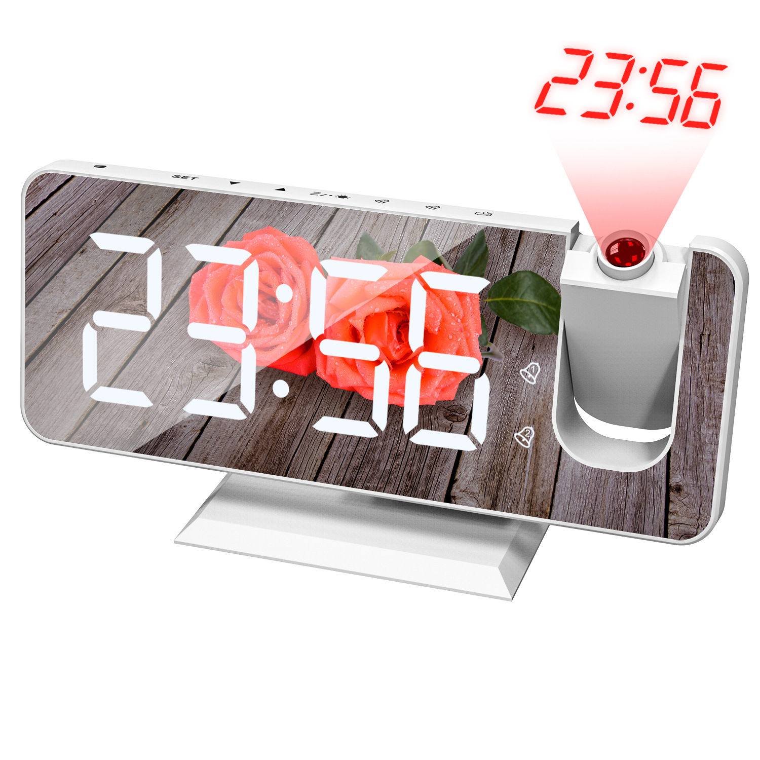New Dual Alarm Projection Electronic Clock LED Mirror Mirror Large Screen Alarm Clock