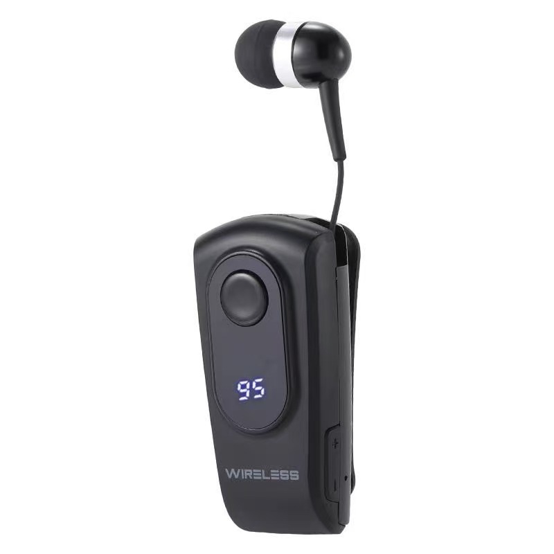 Q5 clip-on wireless Bluetooth headset large capacity long battery life 2025 new one-key retractable cable