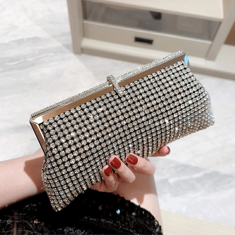 2026 Evening Bag Pure Handmade Rhinestone Button Evening Bag Clutch Banquet Bag Diamond Evening Bag