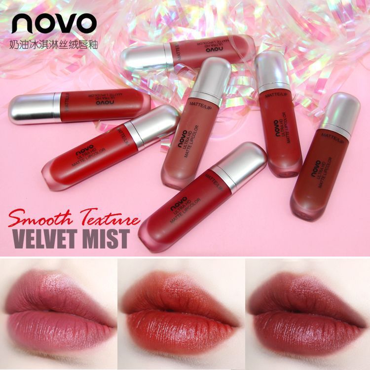 Makeup NOVO Cream Ice Cream Velvet Matte Lip Glaze Student Affordable Lip Gloss Lip Honey Moisturizing Beauty