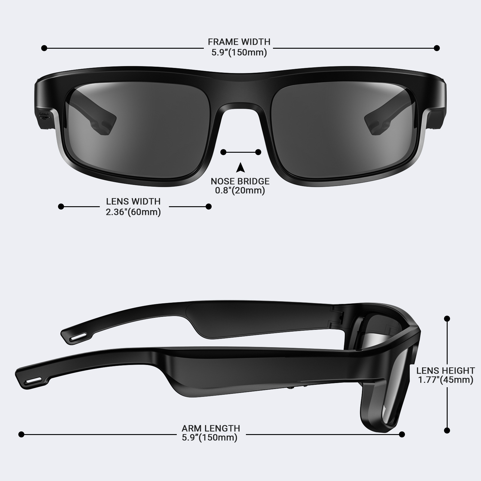 TKM8Pro Smart AI Translation Bluetooth Glasses Sunglasses Call Music Air Conduction Wireless Headset