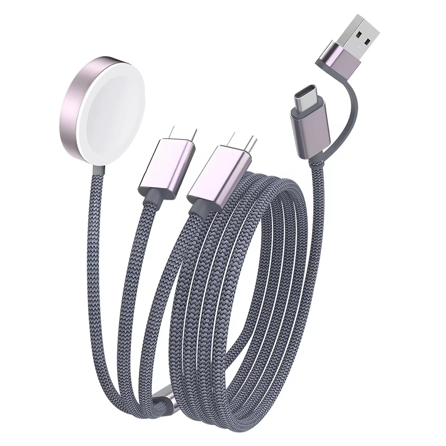 Compatible with Apple Watch 2-in-1 3-in-1 wireless charger iwatch multifunctional USB+TYPEC magnetic charging cable