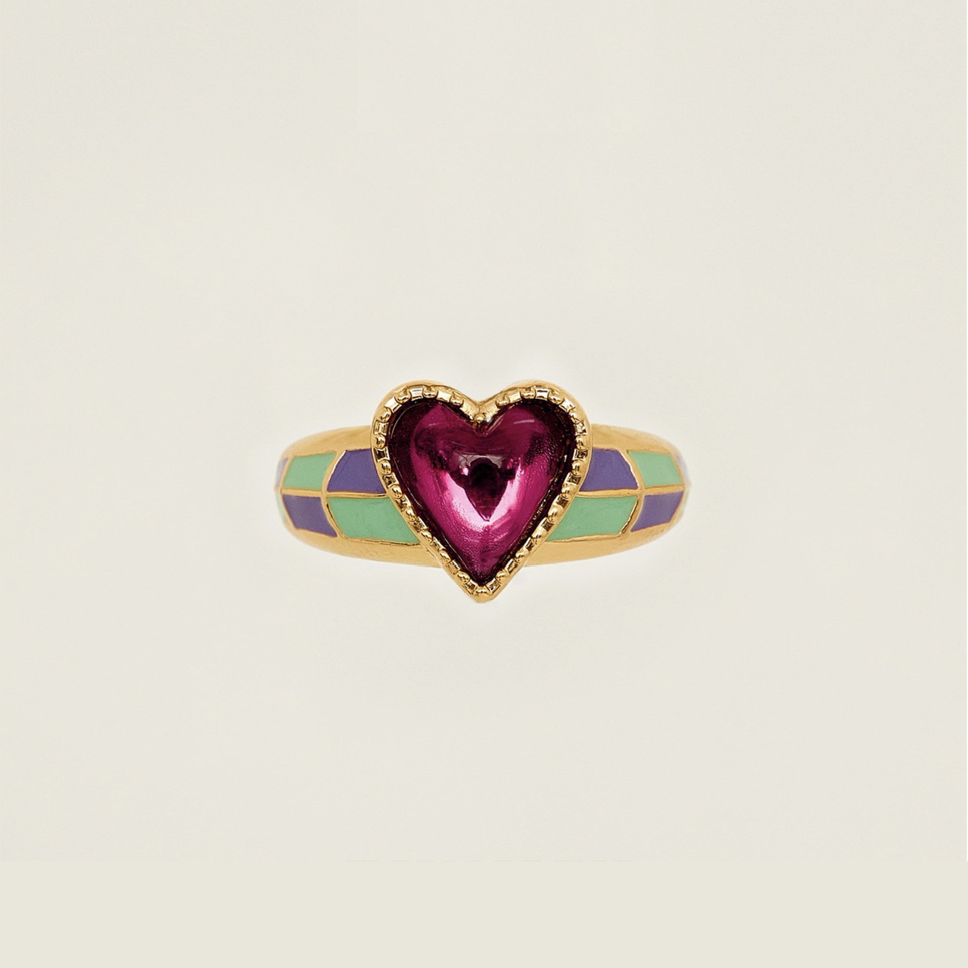 Tian Xiwei Sun Qian Purple Eye Love Open Ring 2026 New Contrast Color Ring Finger Ring