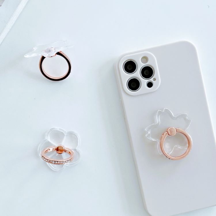 Rose gold diamond ring stand transparent acrylic ring stand transparent diamond ring buckle phone stand