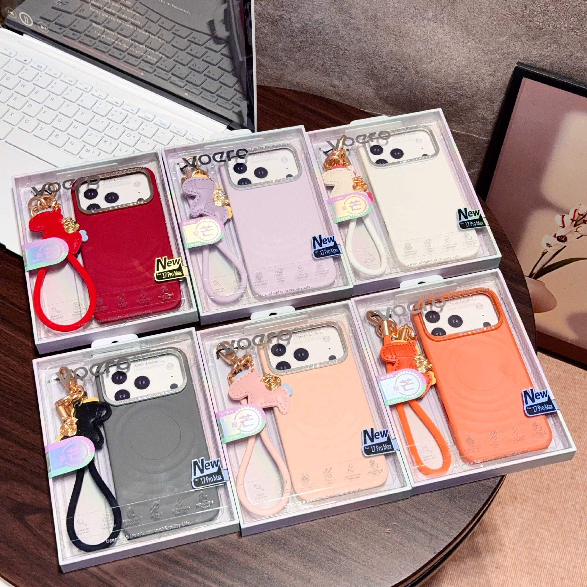 For iPhone 17 Pro Max Set Phone Case Apple 16 3D Water Ripple Hard Case Liquid Silicone Hand Strap