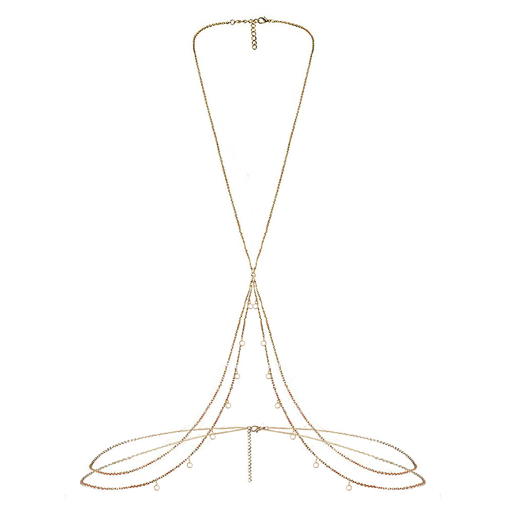 Sexy stainless steel accessory tassel crystal pendant waist chain, bikini beach body chain