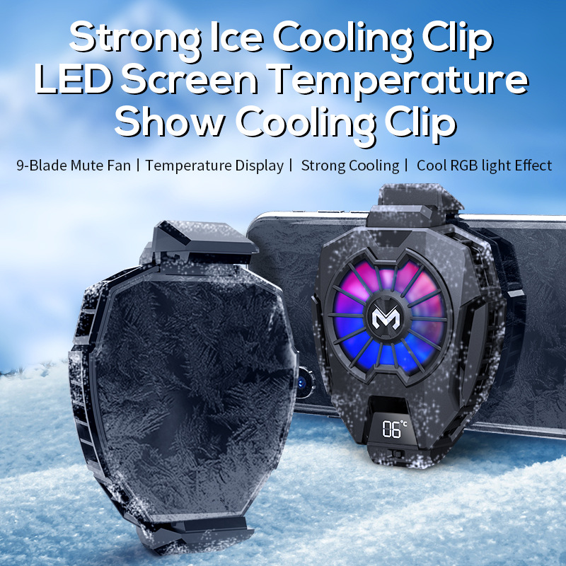 DL05 Phone Cooler Semiconductor Cooling Digital Display Back Clip Cooler Game Live Streaming Cooling