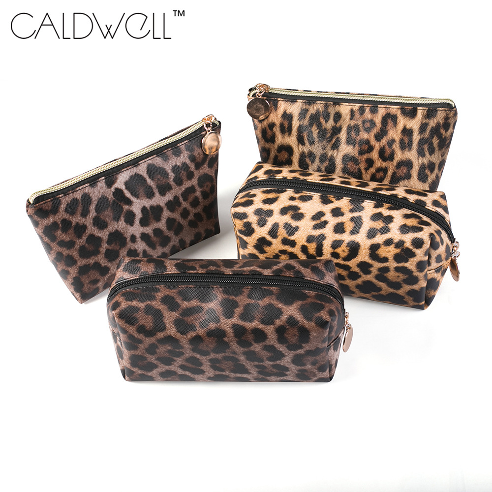 New Leopard Print Dumpling Cosmetic Bag Large Capacity Multifunctional Portable Storage Bag Three-Piece Set Women's Bag