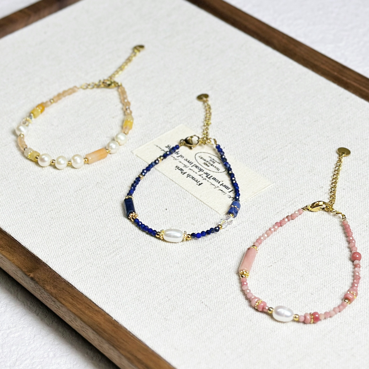 Freshwater Pearl Bracelet Crystal Natural Stone Beaded Bracelet Lapis Lazuli Pink Rose Pearl Bracelet Women