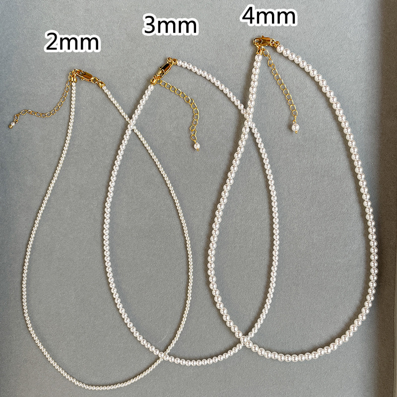 Austrian imported strong light ultra-fine milky pearl necklace women's simple clavicle chain niche neck chain women