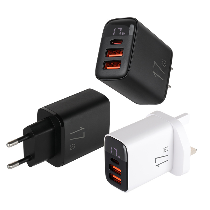 Exclusive 17W Multi-Port Charging Head for Phone Tablet US/EU/UK 17W Three-Port Charger