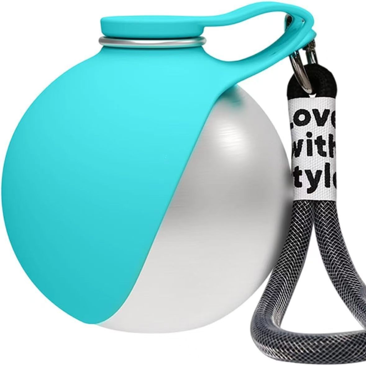 New Pet Supplies Stainless Steel Water Bottle Round Outdoor Water Cup Portable Foldable Cat Dog Water Dispenser