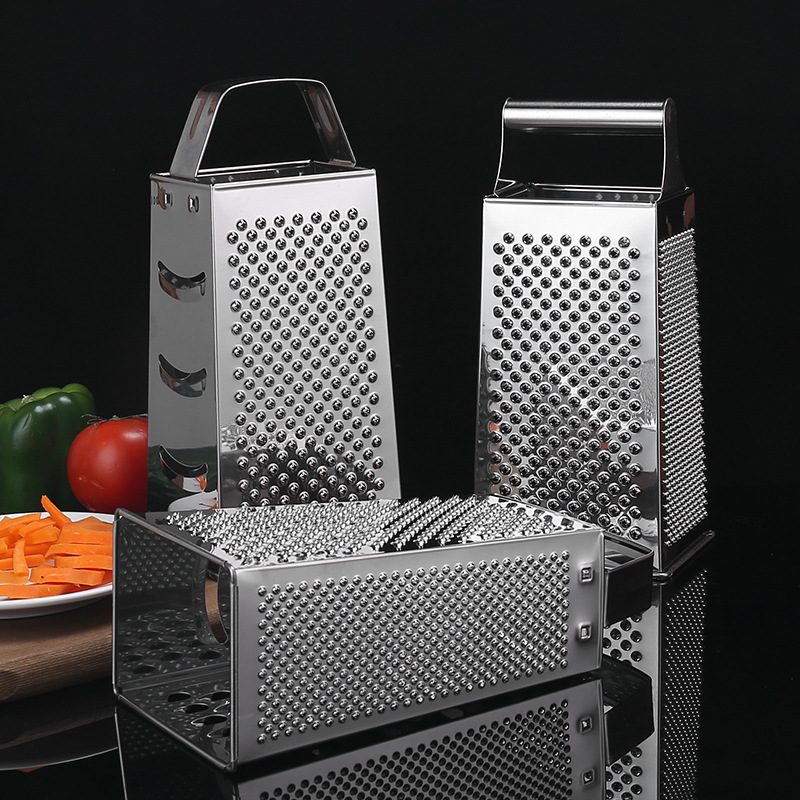 Stainless steel square handle multi-surface shredder household kitchen multi-purpose vegetable cutting small tool grater vertical four-sided plane