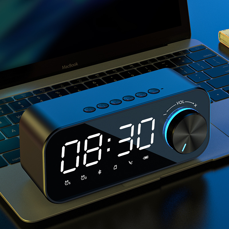 Bluetooth Speaker Alarm Clock Wireless Computer Mini Loud Volume Heavy Bass Night Light Multifunctional Home Desktop Small Speaker