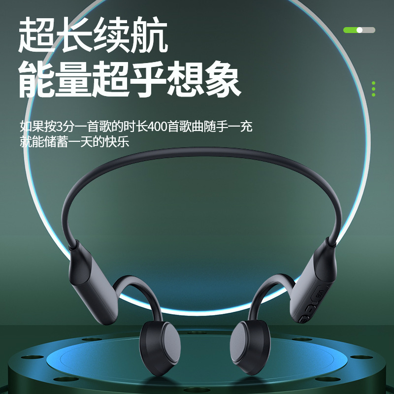 Bone conduction headphones sports running long battery life ear-hook high-quality wireless Bluetooth dual-ear waterproof headphones
