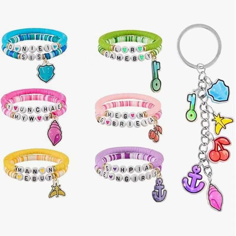 Concert Fan Peripheral Inspiration Friendship Polymer Clay Bracelet Shell Infinite Key Guardian Shield Keychain Accessory