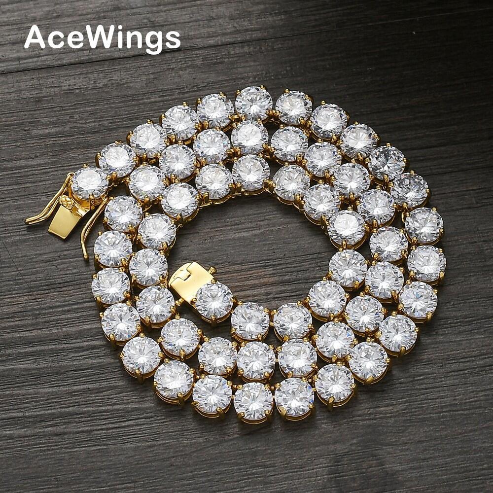 8mm tennis chain copper Tennis Chain copper micro-set zircon single row chain men's couple hip-hop necklace