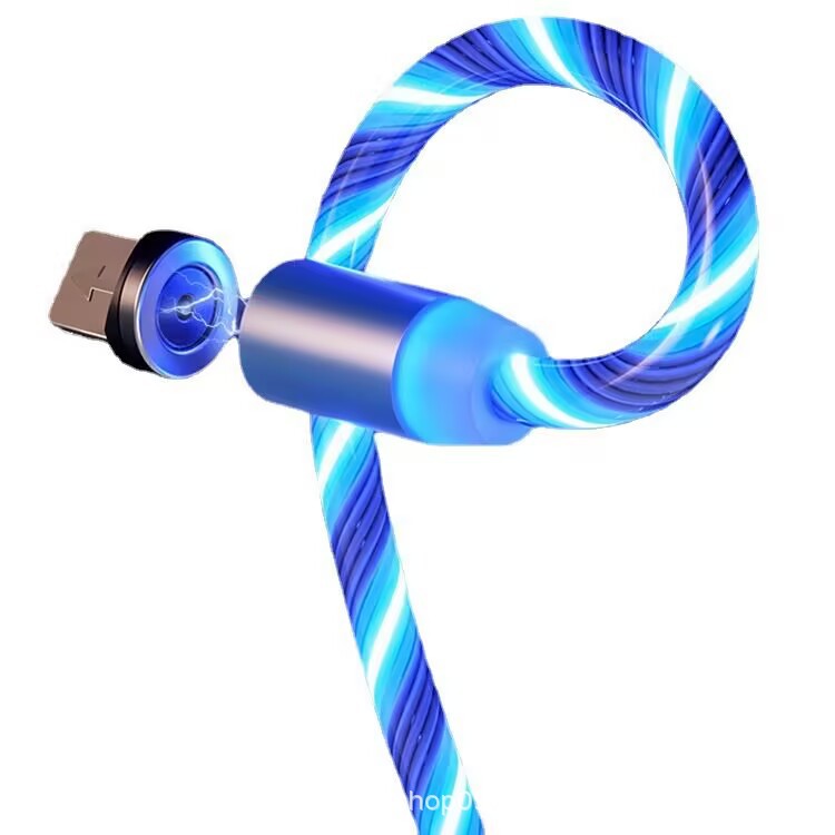 Streaming data cable for Android/Apple/type-c 3-in-1 magnetic glowing charging cable
