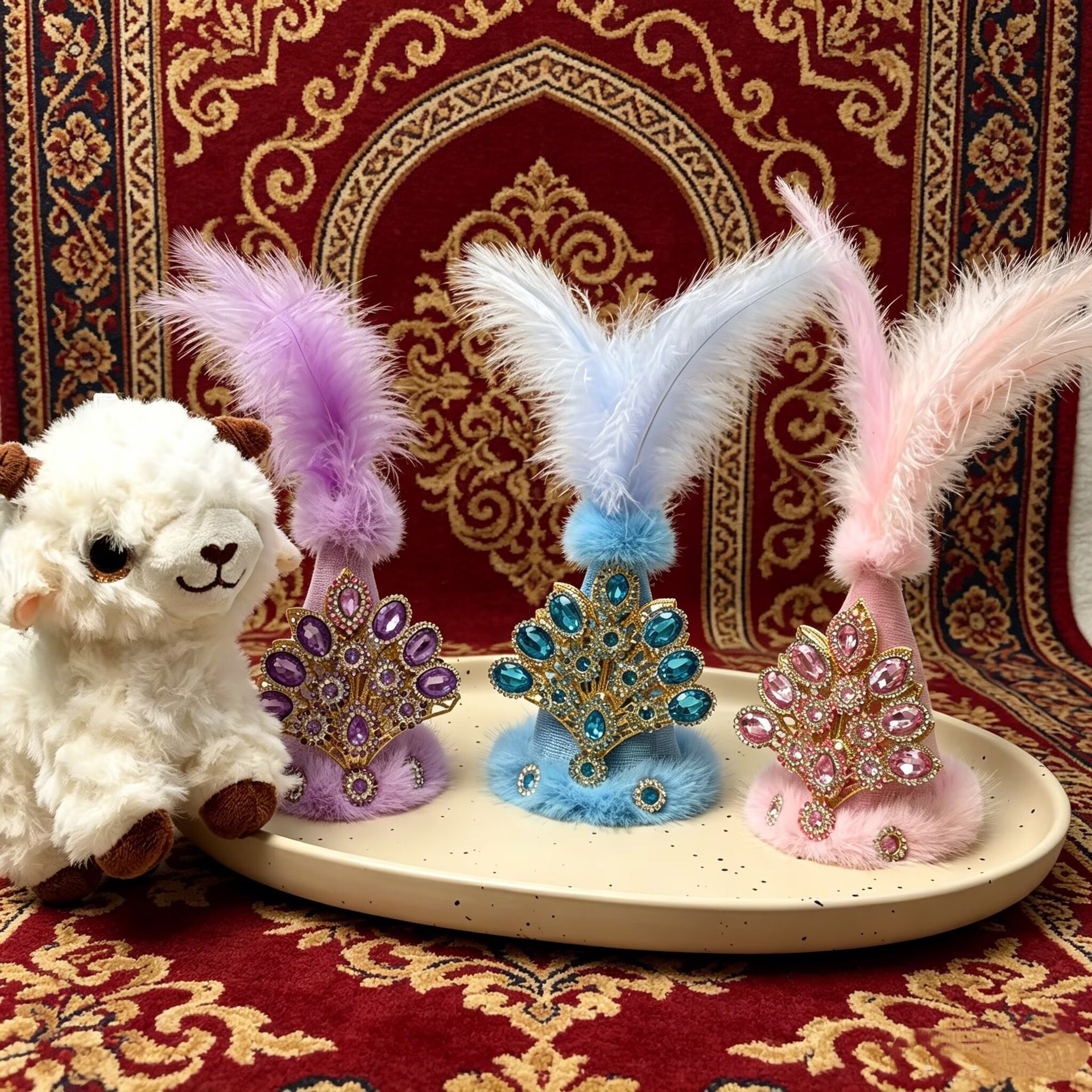 Xinjiang lamb souvenir cute rhinestone ethnic hat Xinjiang lamb accessory gift pendant