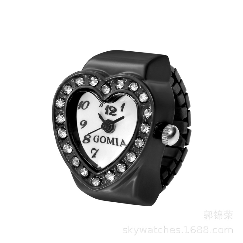 New Heart-shaped Ring Watch Watch Women's Watch Finger Watch Candy Color Gift Watch Fun