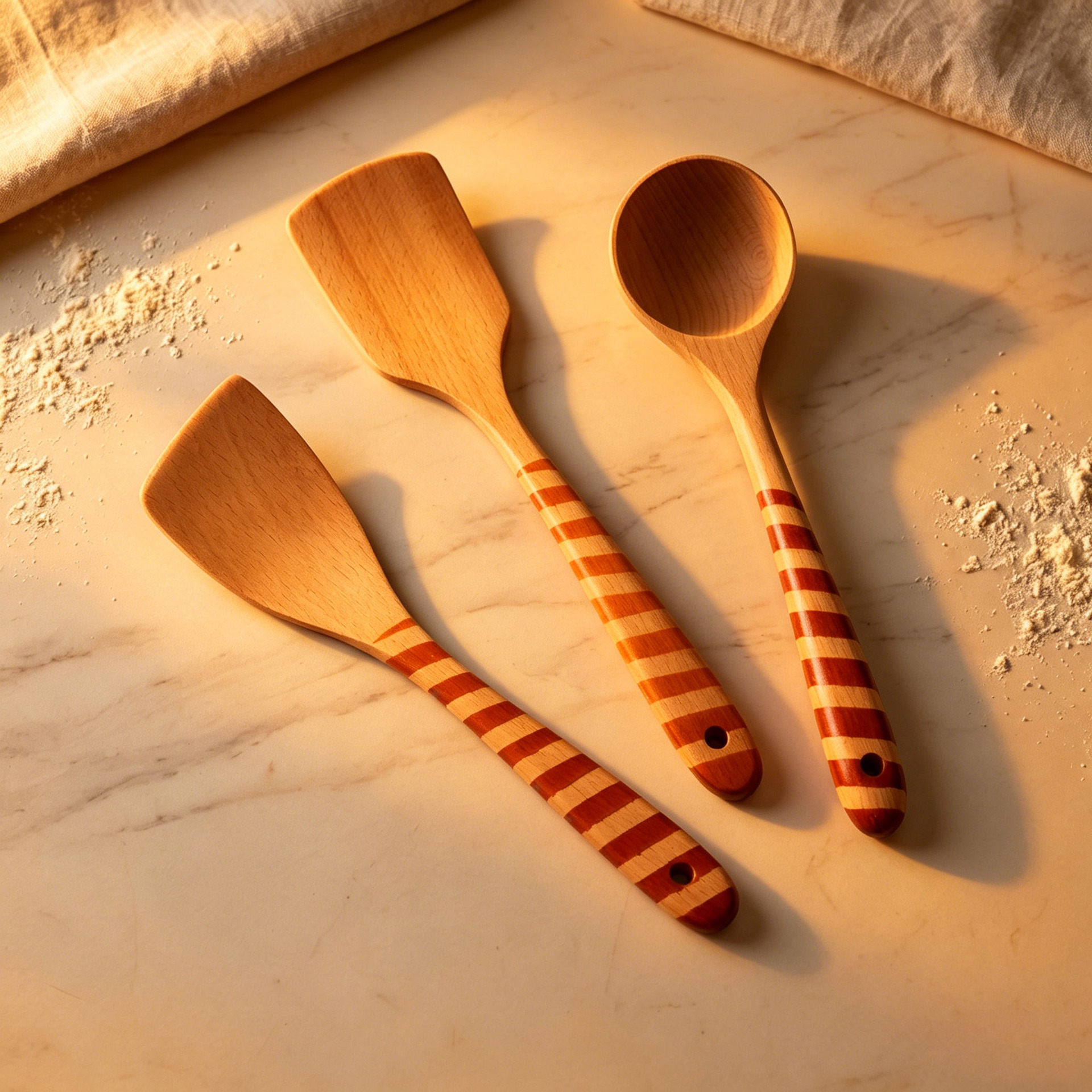 Color printed beech wood painted thick handle wooden spatula non-stick cooking wooden spatula kitchen cutlery customizable logo