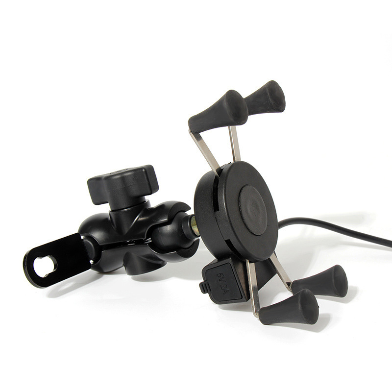 Motorcycle phone mount rechargeable aluminum alloy phone mount with USB charging mount