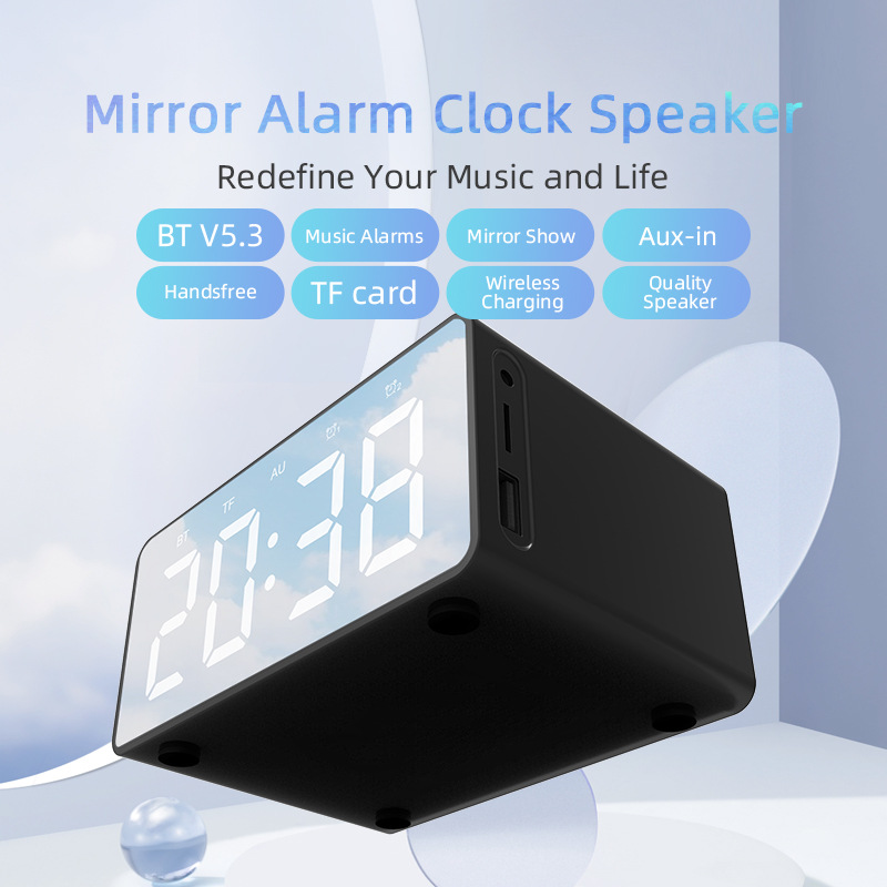 Bluetooth speaker new wireless charging clock LED alarm clock audio new wireless charging Bluetooth speaker