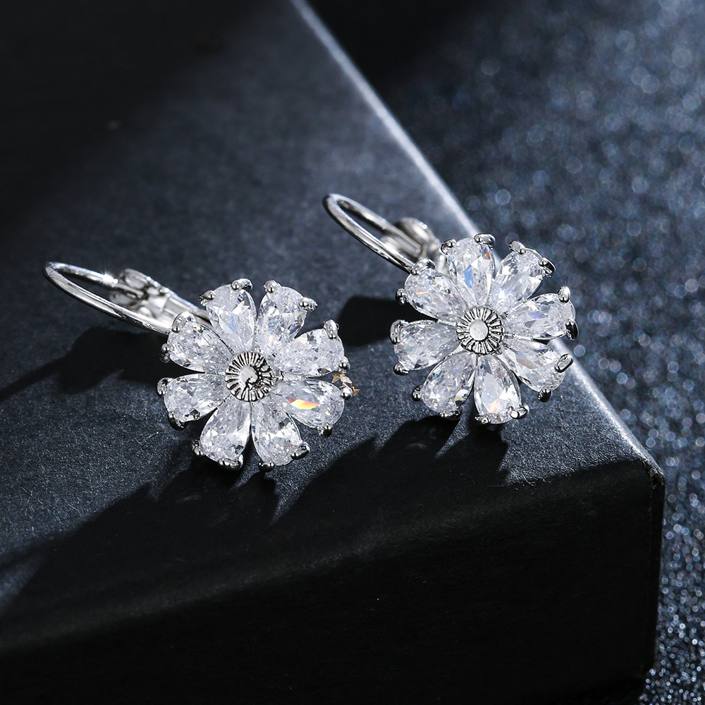 Popular colorful teardrop zirconia ear cuffs for women, ear ornaments