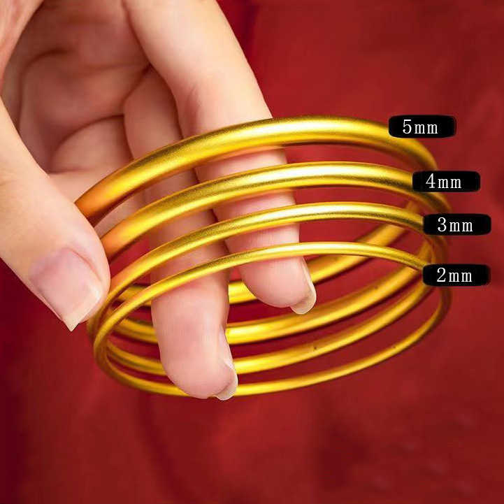 Ancient inheritance bracelet women Vietnam sand gold imitation gold solid 999 matte plain ring bracelet jewelry long