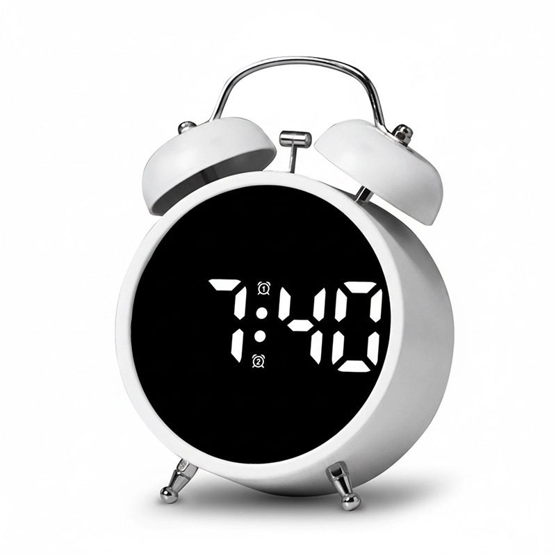 Indoor super silent children electronic alarm clock learning special digital LED display metal ringing small alarm clock