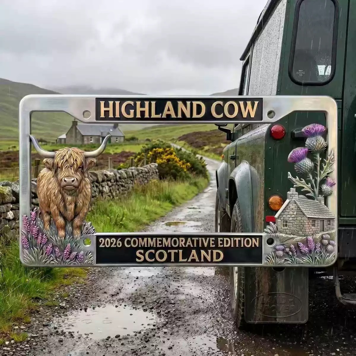 Highland Cow Commemorative Edition License Plate