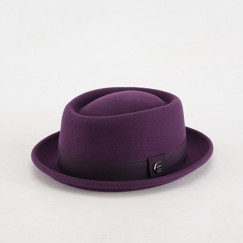 Pure Wool Concave Round Top Fedora 2025 Autumn/Winter Gentleman Comfortable Breathable Warm Hat