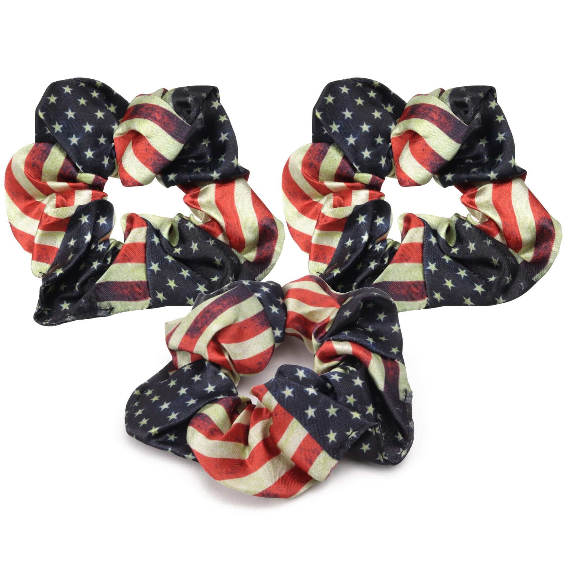 American Flag Headband Elastic July 4th Holiday Women's Patriotic Stretchy One Size (3 Pack)
