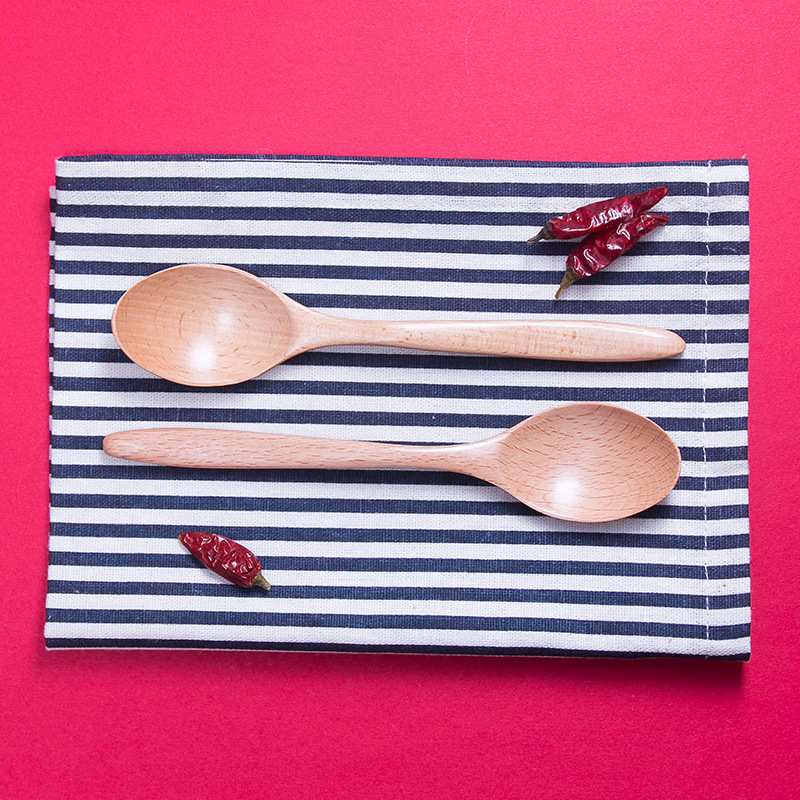 Japanese Solid Wood Spoon Rice Spoon Mixing Spoon Small Soup Spoon Home Small Wooden Spoon Seasoning Spoon