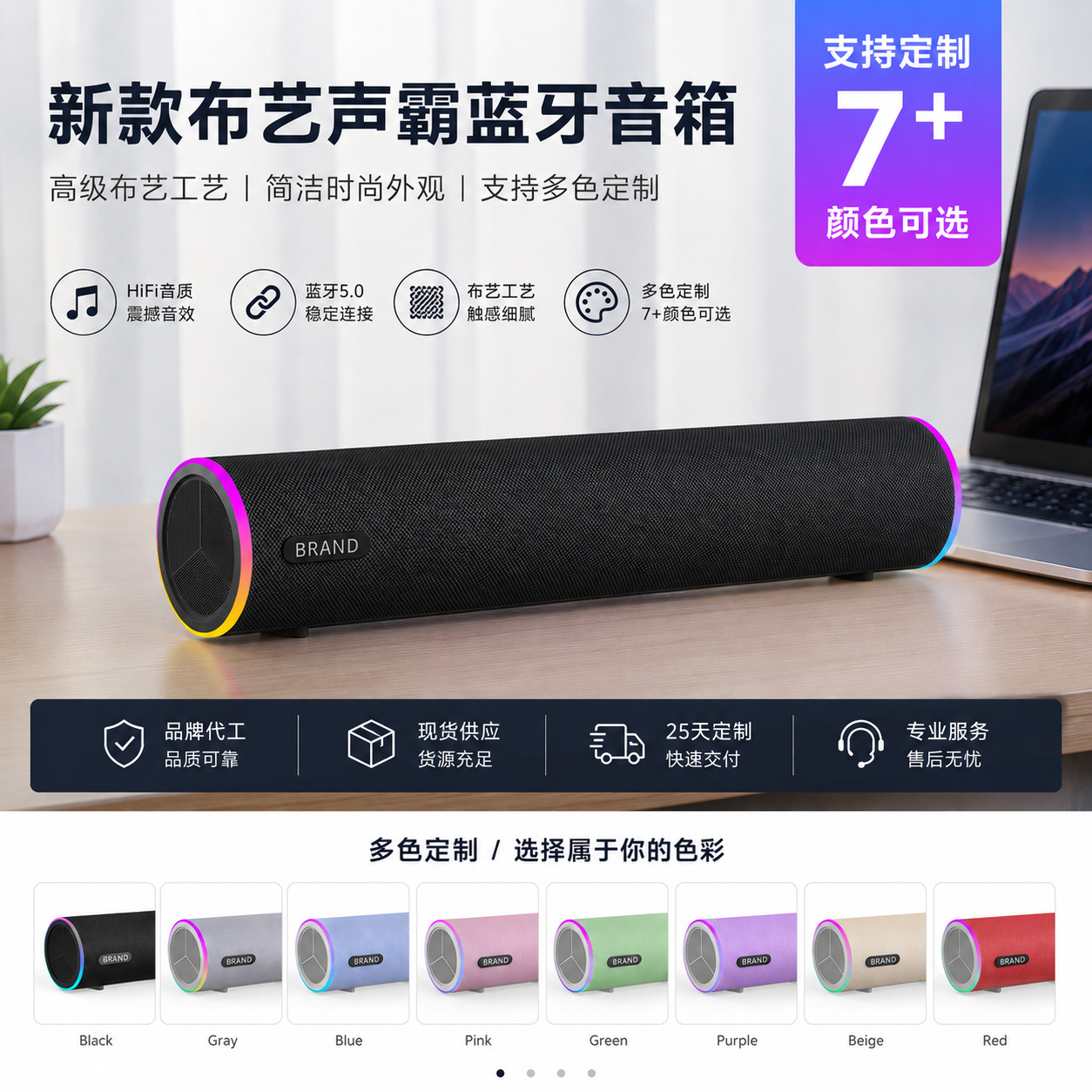 New fabric computer speaker, high-definition sound stereo wired desktop Bluetooth audio, direct shipping