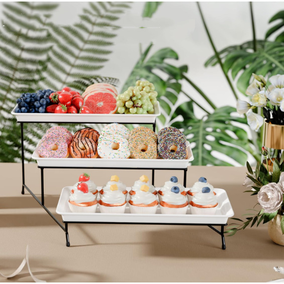 Three-tier fruit plate tray, hotel dessert stand, self-service display stand, dessert plate, multi-layer