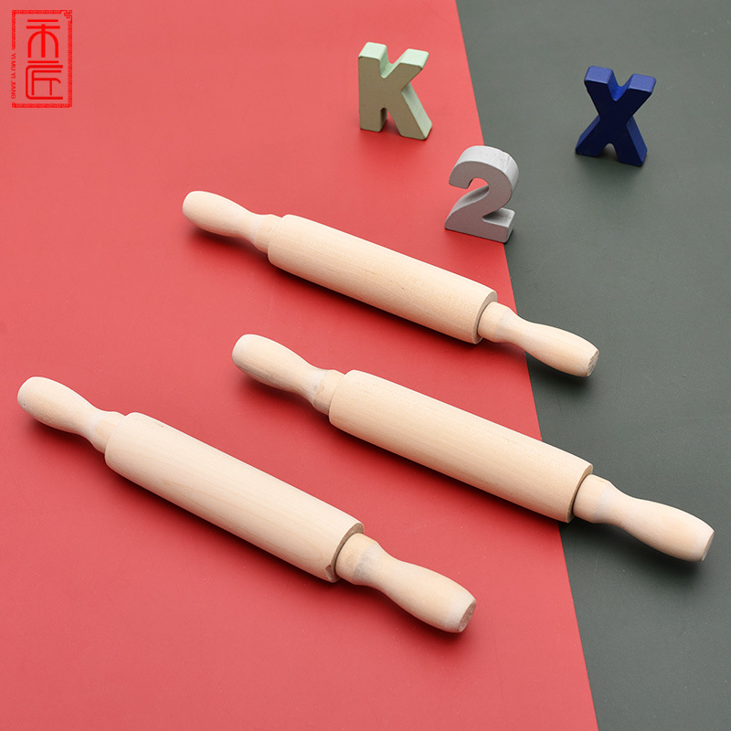 Wooden baking tool, children's mini rolling pin, paint-free small rolling pin, home dumpling wrapper roller, rolling pin