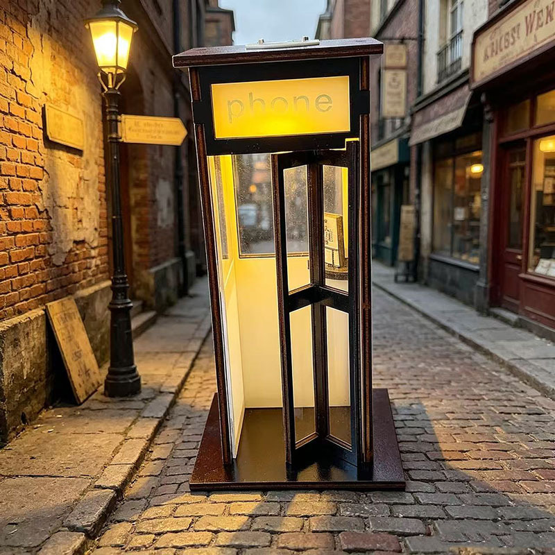 New Retro Vintage Tall Phone Booth Lamp