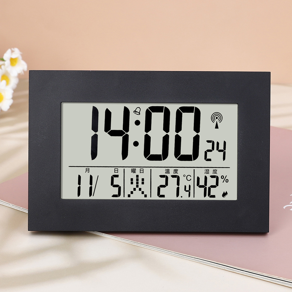 Automatic Time Setting Radio Controlled Clock LCD Multi-function Alarm Clock Indoor Temperature Humidity Electronic Clock Japanese German Radio Controlled Clock