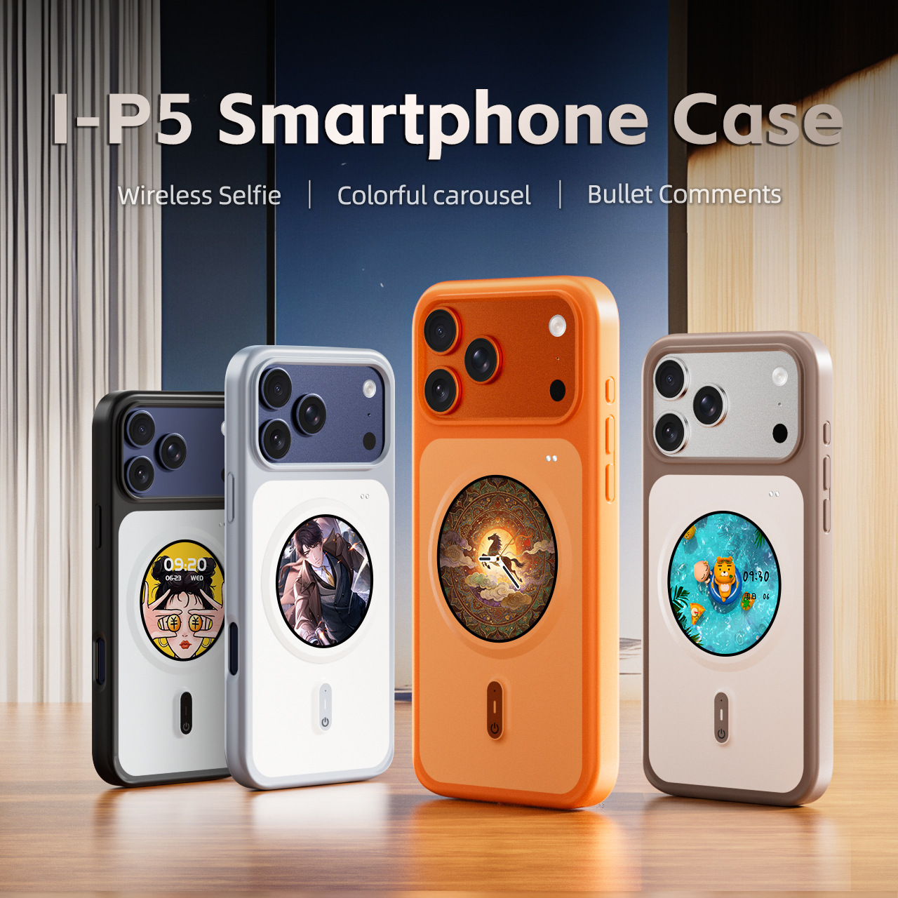 High-Definition Round Screen Color Screen Phone Case DIY Screen Projection for iPhone 17 Pro Max Series