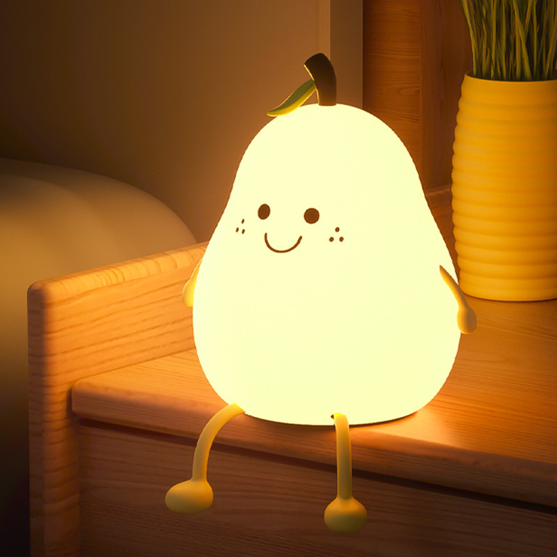 Never separate duck pear night light bedroom sleep bedside silicone gift inseparable pat pat lamp cute