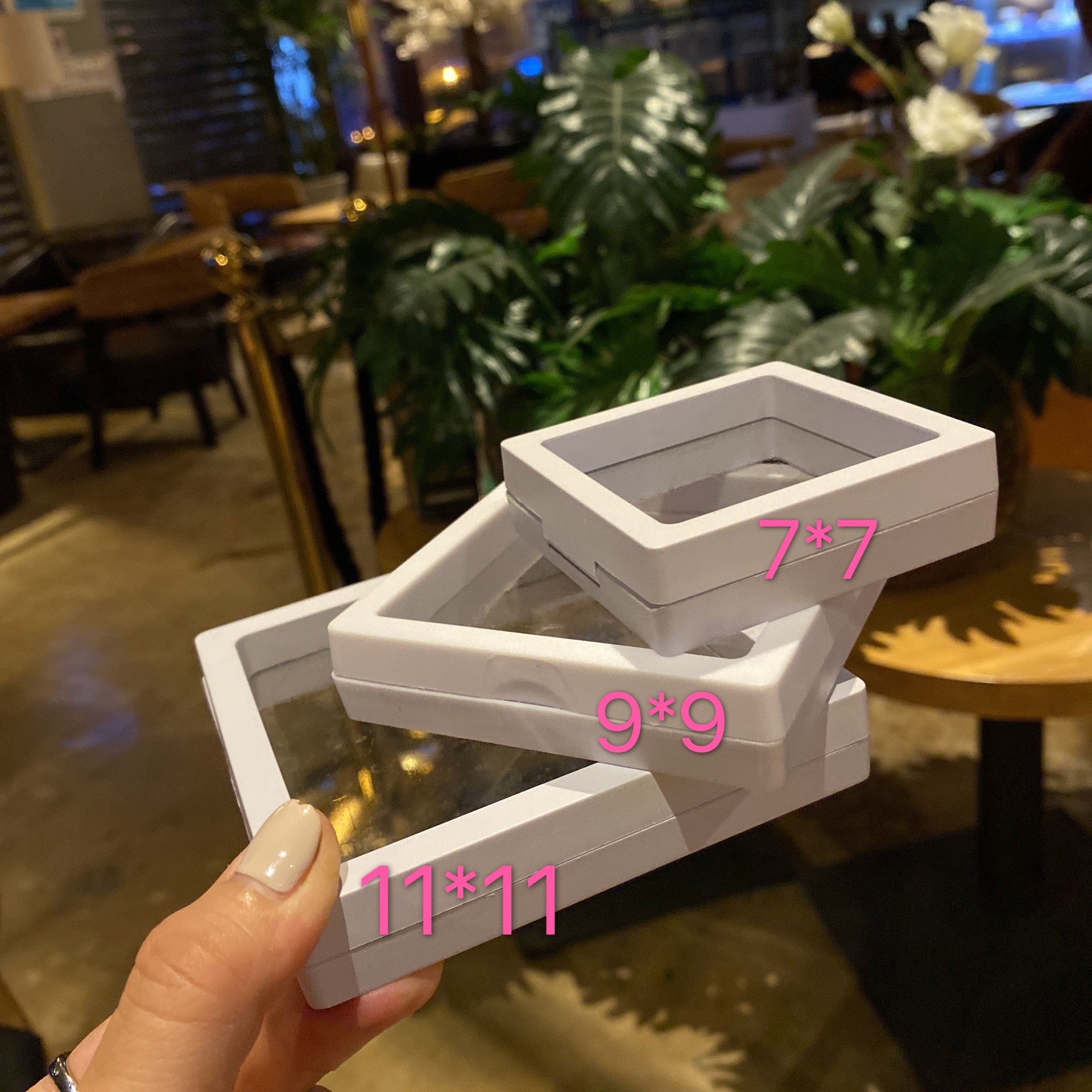 Exquisite acrylic rectangular square transparent film gift box necklace jewelry bow accessories