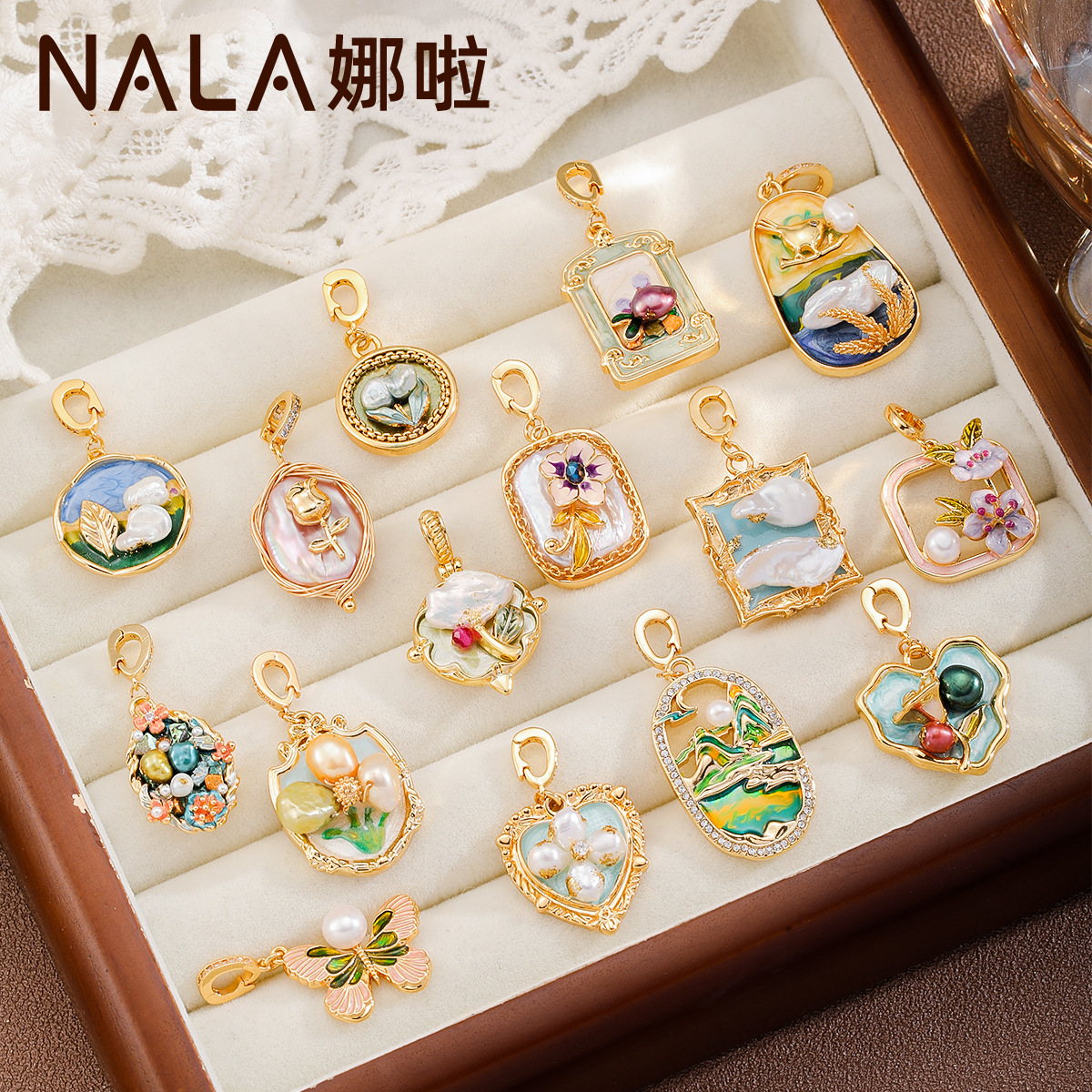 NALA Painted Drip Glaze Universal Buckle Necklace Pendant Universal Buckle Pendant